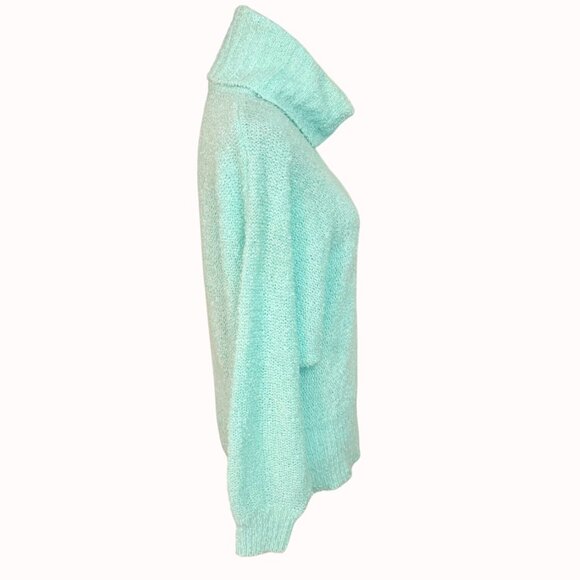 Jason Maxwell Cowl Neck Sweater Sz L VTG 80s Pastel Textured Knit Dolman Sleeve - Picture 2 of 13